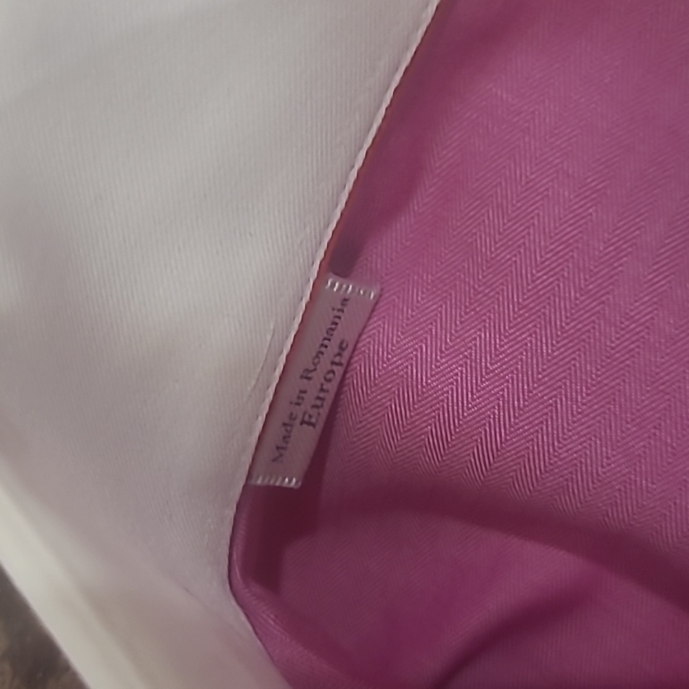 Eton Mens Slim Semi-Twill Contrast Collar Pink Dress Shirt Like New 15 3/4 - Picture 5 of 12